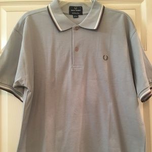 Fred Perry Polo Light Blue w/ White & Olive Piping